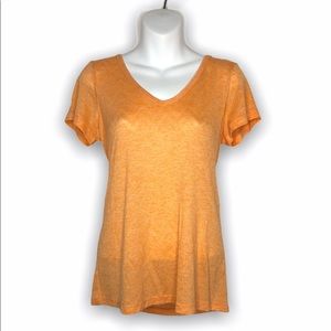 BKE orange v neck tee with cutout back medium